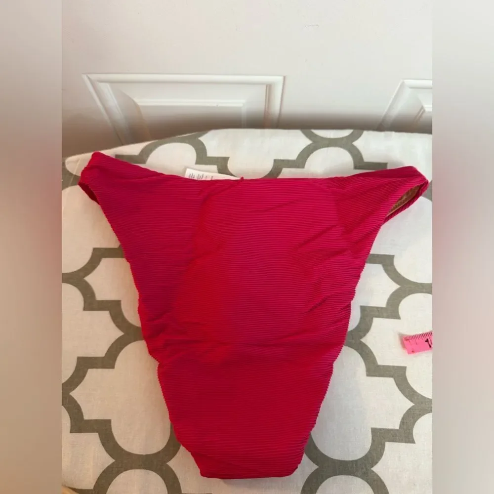 J.Crew Ribbed high-rise cheeky bikini bottom NWT Size S